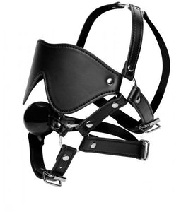 Strict Eye Mask Harness W/ Ball Gag Default Title