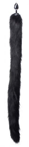 Tailz Extra Long Mink Tail Metal Anal Plug Black