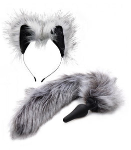 Tailz Grey Wolf Tail & Ears Set Default Title