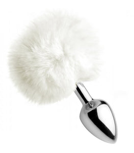 Tailz White Fluffy Bunny Tail Anal Plug Default Title