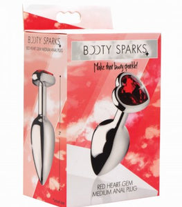 Booty Sparks Red Heart Gem Anal Plug