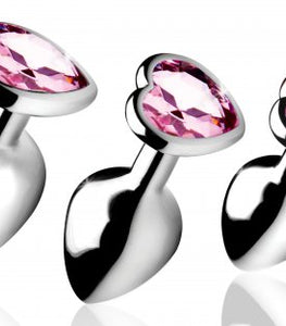 Booty Sparks Pink Heart Gem Anal Plug Set Default Title