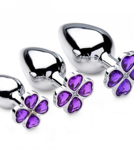 Booty Sparks Violet Flower Gem Anal Plug Set Default Title