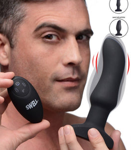 Swell 10x Silicone Inflatable & Vibrating Curved Anal Plug Default Title