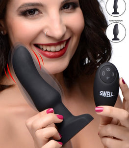 Swell 10x Silicone Inflatable & Vibrating Curved Anal Plug Default Title