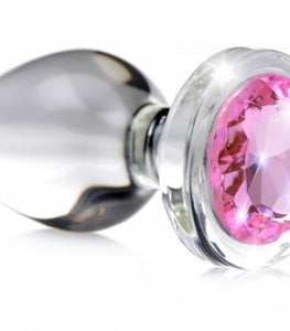 Booty Sparks Pink Gem Glass Anal Plug