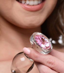 Booty Sparks Pink Gem Glass Anal Plug