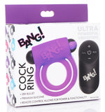 Bang! Silicone Cock Ring & Bullet W/ Remote