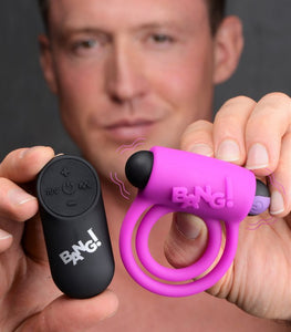 Bang! Silicone Cock Ring & Bullet W/ Remote