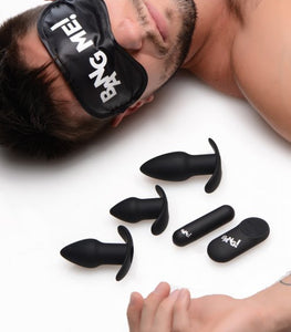 Bang! Backdoor Adventure 3pc Butt Plug Bullet & Blindfold Kit Black Default Title