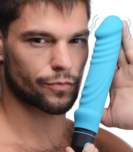 Bang! Xl Bullet & Ribbed Silicone Sleeve Blue