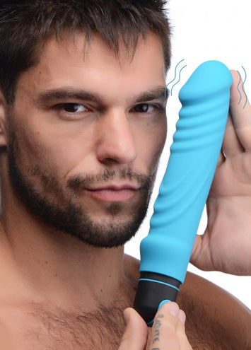 Bang! Xl Bullet & Ribbed Silicone Sleeve Blue Default Title