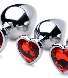 Booty Sparks Red Heart Gem Anal Plug Set Default Title