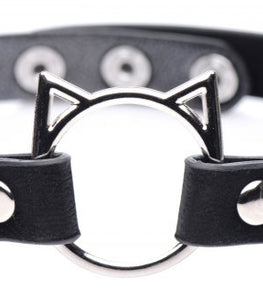 Master Series Kinky Kitty Ring Slim Choker Black