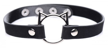 Master Series Kinky Kitty Ring Slim Choker Black Default Title