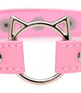 Master Series Kinky Kitty Ring Slim Choker Pink