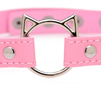 Master Series Kinky Kitty Ring Slim Choker Pink Default Title