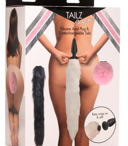 Tailz Snap On Silicone Anal Plug & 3 Interchangeable Tails Default Title