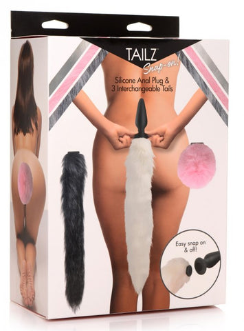 Tailz Snap On Silicone Anal Plug & 3 Interchangeable Tails Default Title