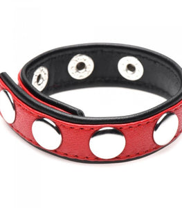 Strict Cock Gear Leather Speed Snap Cock Ring Red