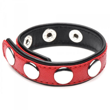 Strict Cock Gear Leather Speed Snap Cock Ring Red Default Title
