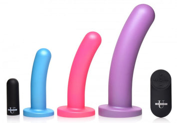 Strap U Triple Peg 28x Dildo Set Silicone W/ Remote Default Title