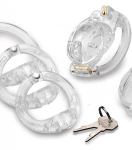 Master Series Custome Lockdown Chastity Cage Clear