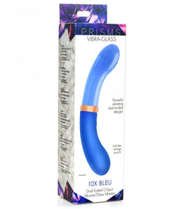 Prisms Vibra-glass 10x Bleu Dual Ended Glass G Spot Vibe