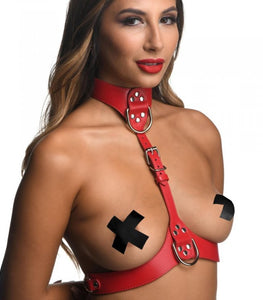 Strict Female Chest Harness Red