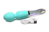 Prisms Vibra-glass 10x Turquoise Glass Wand Dual End