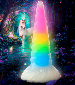 Creature Cocks Uni-glow Glow In The Dark Rainbow Dildo