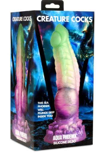 Creature Cocks Aqua Phoenix Silicone Dildo Default Title