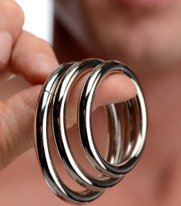 Master Series Trine Steel Cock Ring Set