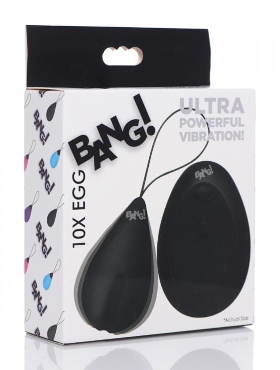 Bang! 10x vibrating silicone egg w/ remote black