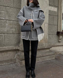 SUMA - Hepburn Style Woolen Cape Coat #ELE4634