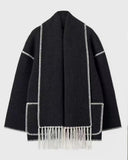 SUMA - Hepburn Style Woolen Cape Coat #ELE4634