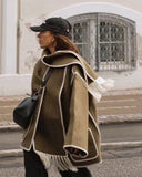 SUMA - Hepburn Style Woolen Cape Coat #ELE4634